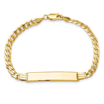 10k Polished Solid Chain/Solid Plate Curb Link 33x7mm Plate 8 inch ID Bracelet