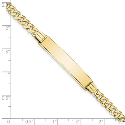 10k Polished Solid Chain/Solid Plate Curb Link 33x7mm Plate 7 inch ID Bracelet