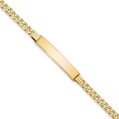 10k Polished Solid Chain/Solid Plate Curb Link 33x7mm Plate 7 inch ID Bracelet