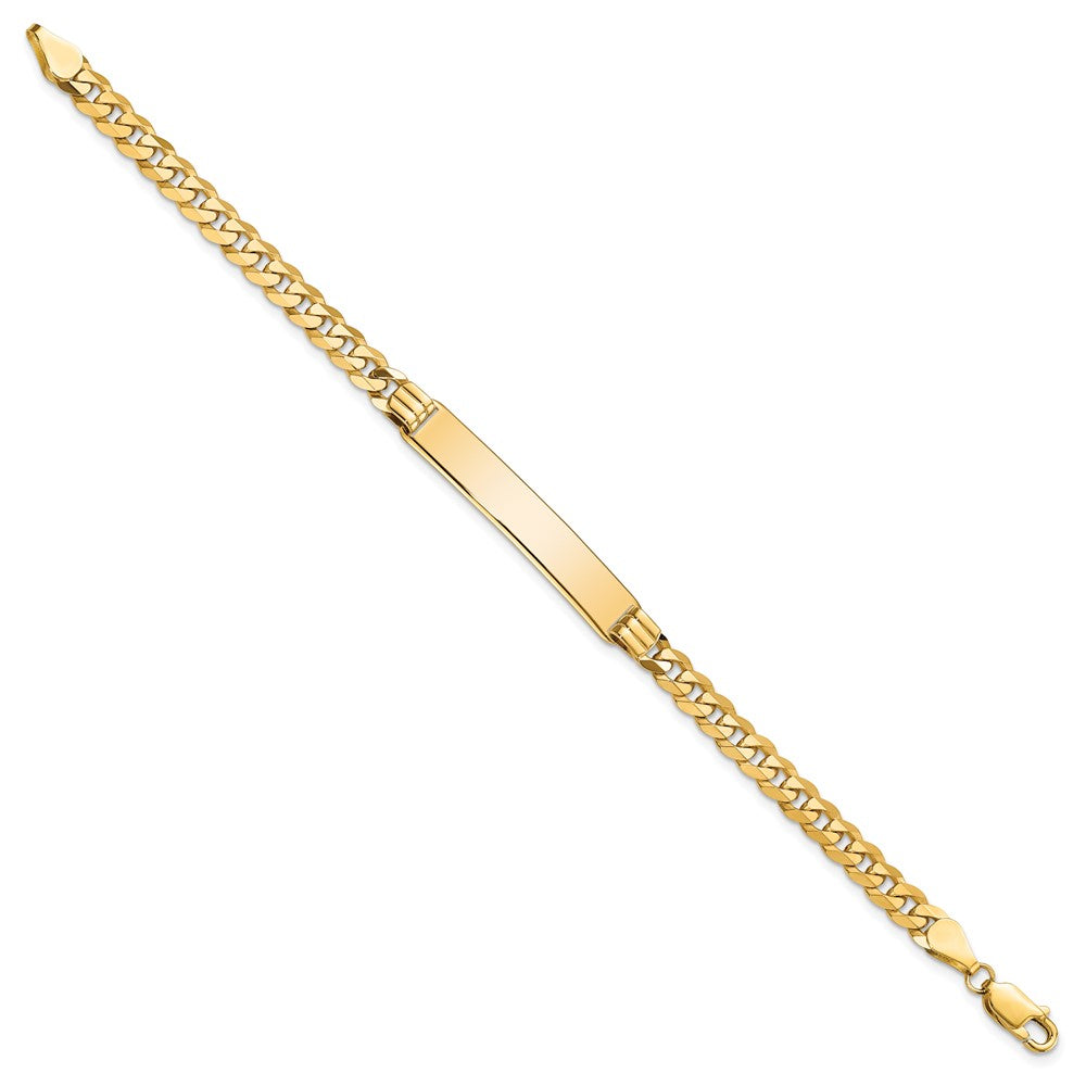 10k Polished Solid Chain/Solid Plate Curb Link 33x7mm Plate 8 inch ID Bracelet