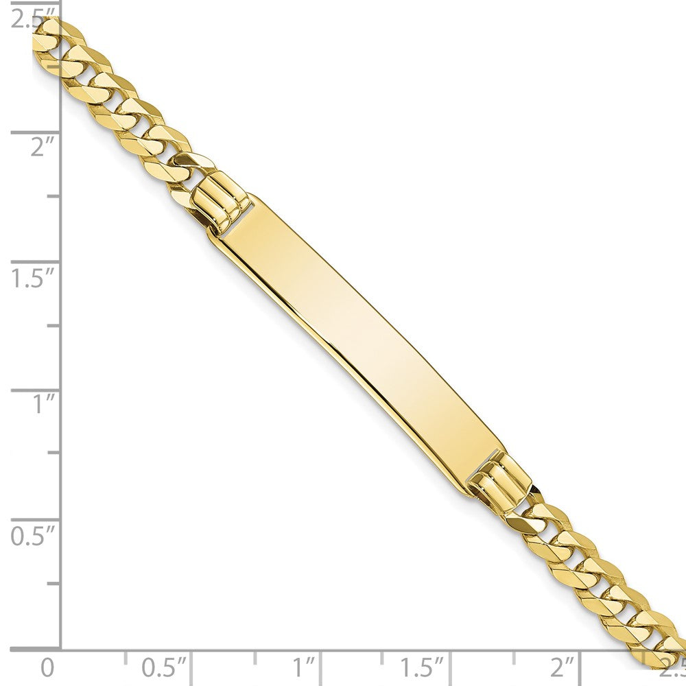 10k Polished Solid Chain/Solid Plate Curb Link 33x7mm Plate 8 inch ID Bracelet