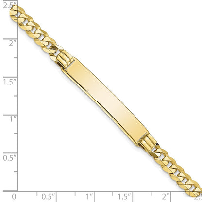 10k Polished Solid Chain/Solid Plate Curb Link 33x7mm Plate 8 inch ID Bracelet