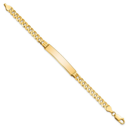 10k Polished Solid Chain/Solid Plate Curb Link 38x7mm Plate 7 inch ID Bracelet