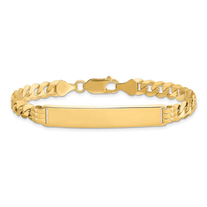 10k Polished Solid Chain/Solid Plate Curb Link 38x7mm Plate 7 inch ID Bracelet