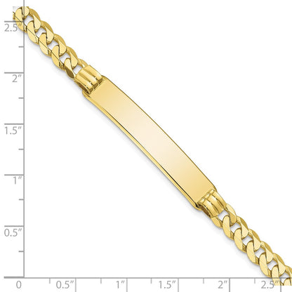 10k Polished Solid Chain/Solid Plate Curb Link 38x7mm Plate 7 inch ID Bracelet