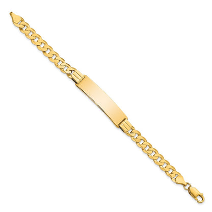 10k Polished Solid Chain/Solid Plate Curb Link 37x9mm Plate 8 inch ID Bracelet