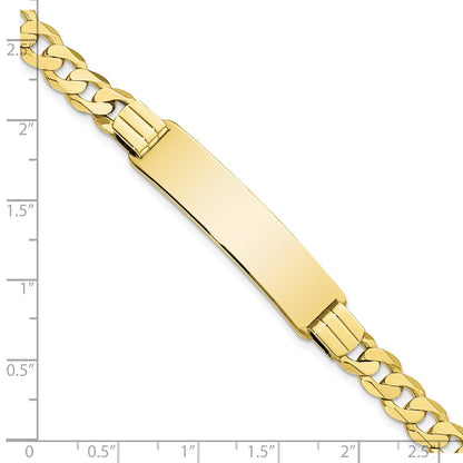 10k Polished Solid Chain/Solid Plate Curb Link 37x9mm Plate 8 inch ID Bracelet
