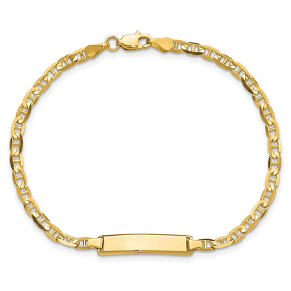 10k Polished Solid Chain/Solid Plate Anchor Link 20x5mm Plate 7 inch ID Bracelet