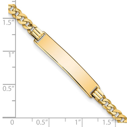 10k Polished Solid Chain/Solid Plate Flat Curb Link 27x5mm Plate 7 inch ID Bracelet