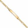 10k Polished Solid Chain/Solid Plate Flat Figaro Link 32x6mm Plate 7 inch ID Bracelet