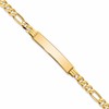10k Polished Solid Chain/Solid Plate Flat Figaro Link 33x7mm Plate 7 inch ID Bracelet