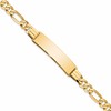 10k Polished Solid Chain/Solid Plate Flat Figaro Link 37x9mm Plate 8 inch ID Bracelet
