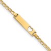 10k Polished Solid Chain/Solid Plate Anchor Link Cut-out Heart 20x5mm Plate 8 inch ID Bracelet