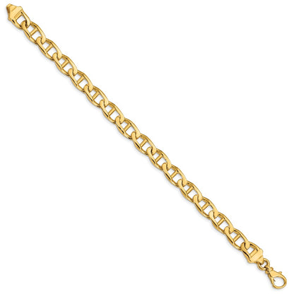 10k 8.5mm Hand-Polished Anchor Link 9 inch Bracelet