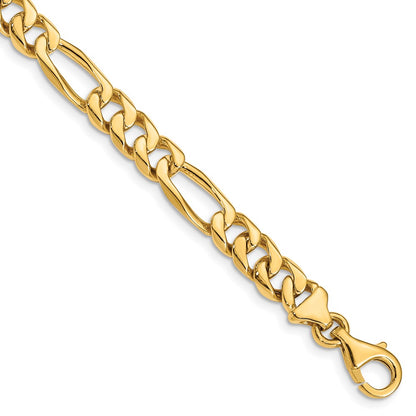10k 7mm Hand-Polished Figaro Link 8 inch Bracelet