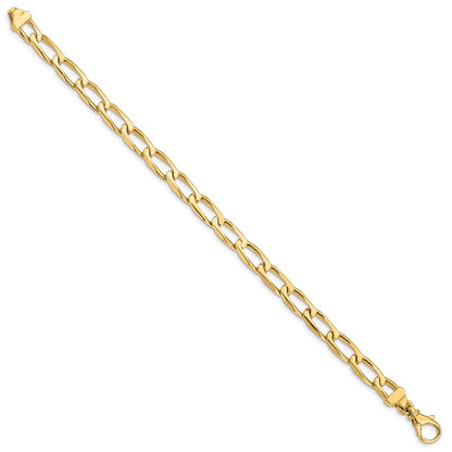 10k 6.5mm Hand-Polished Open Link 8 inch Bracelet
