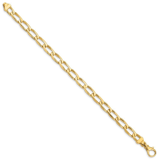 10k 6.5mm Hand-Polished Open Link 8 inch Bracelet