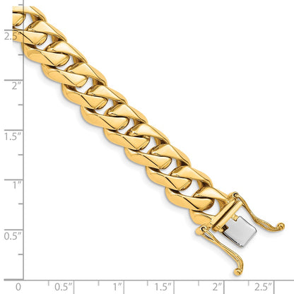 10k 11mm Hand-Polished Traditional Curb Link 8 inch Bracelet