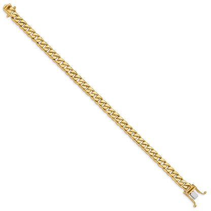 10k 6.8mm Hand-Polished Flat Beveled Curb Link 8 inch Bracelet
