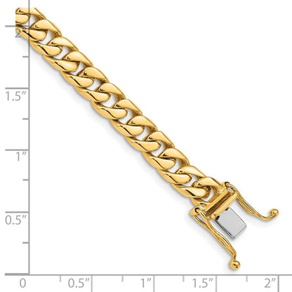 10k 6.8mm Hand-Polished Flat Beveled Curb Link 8 inch Bracelet