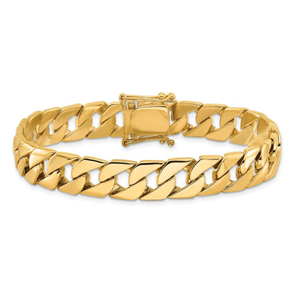 10k 10.2mm Hand-polished Fancy Curb Link 8 inch Bracelet