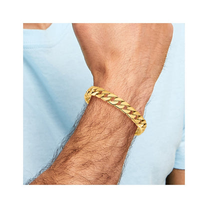 10k 10.2mm Hand-polished Fancy Curb Link 8 inch Bracelet
