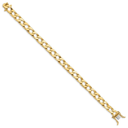 10k 7.9mm Hand-polished Fancy Curb Link 8 inch Bracelet