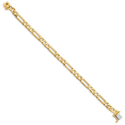 10k 6mm Hand-polished Fancy Figaro Link 8 inch Bracelet