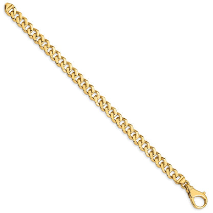 10k 8mm Hand-polished Fancy Curb Link 8 inch Bracelet