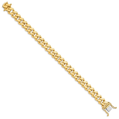 10k 10mm Hand-Polished Fancy Curb Link 8 inch Bracelet