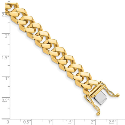 10k 10mm Hand-Polished Fancy Curb Link 8 inch Bracelet
