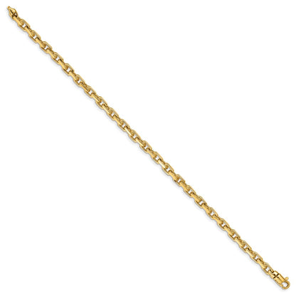 10k 4.2mm Hand-polished Fancy Cable Link 7 inch Bracelet