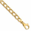 10k 8.6mm Hand-Polished and Textured Fancy Curb Link 8 inch Bracelet