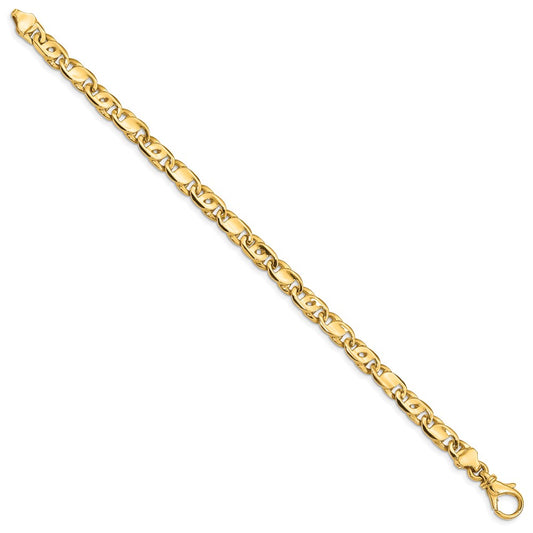 10k 5.80mm Hand-Polished Fancy Link Bracelet
