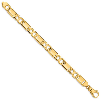 10k 10.4mm Hand-polished Fancy Link 8.5 inch Bracelet