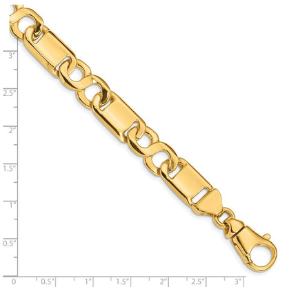 10k 10.4mm Hand-polished Fancy Link 8.5 inch Bracelet