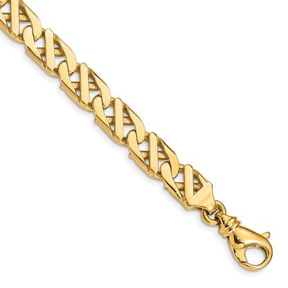 10k 7.9mm Hand-Polished Fancy Link 8.25 inch Bracelet