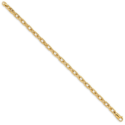 10k 5mm Hand-polished Fancy Cable Link 7 inch Bracelet