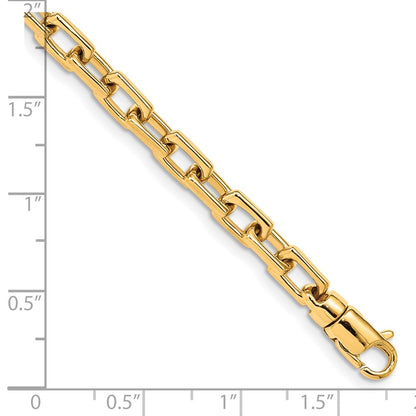 10k 5mm Hand-polished Fancy Cable Link 7 inch Bracelet