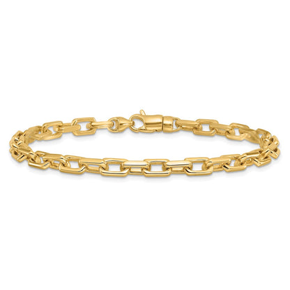 10k 5mm Hand-polished Fancy Cable Link 9 inch Bracelet