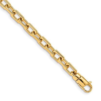 10k 5mm Hand-polished Fancy Cable Link 9 inch Bracelet