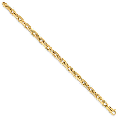 10k 7mm Hand-polished Fancy Cable Link 8.5 inch Bracelet
