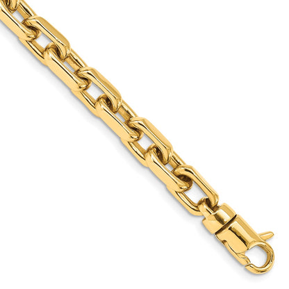 10k 7mm Hand-polished Fancy Cable Link 8.5 inch Bracelet