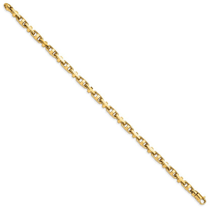 10k 5mm Hand-polished Fancy Link 8.75 inch Bracelet