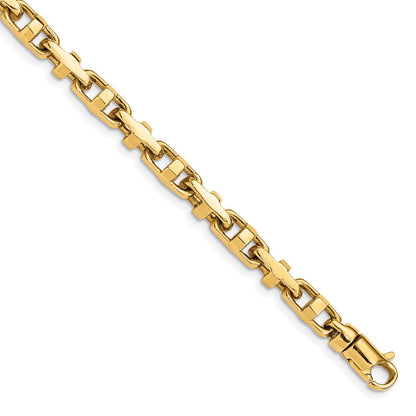 10k 5mm Hand-polished Fancy Link 8.75 inch Bracelet