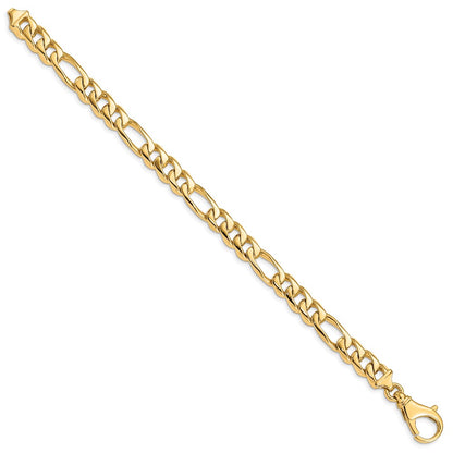 10k 8.5mm Hand-Polished Fancy Figaro Link 8 inch Bracelet
