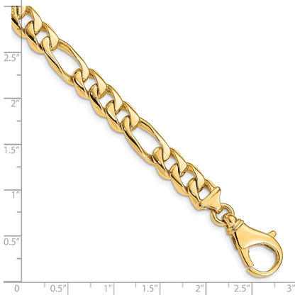 10k 8.5mm Hand-Polished Fancy Figaro Link 8 inch Bracelet