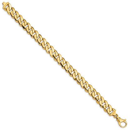 10k 10.75mm Hand-Polished Fancy Curb Link 8.5 inch Bracelet