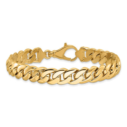 10k 10.75mm Hand-Polished Fancy Curb Link 8.5 inch Bracelet