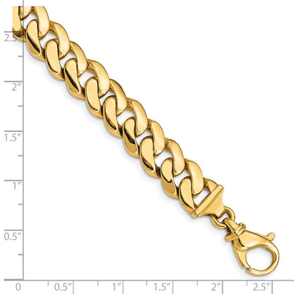 10k 10.75mm Hand-Polished Fancy Curb Link 8.5 inch Bracelet